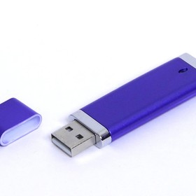 USB-флешка промо на 128 Гб прямоугольной классической формы, синий