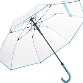 Зонт-трость 7112 Pure с прозрачным куполом, полуавтомат, прозрачный/бирюзовый