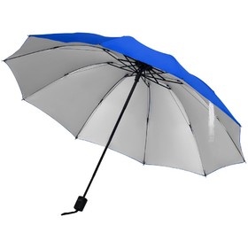 Зонт наоборот складной Stardome, синий с серебристым
