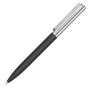 Ручка металлическая шариковая «Bright GUM» soft-touch с зеркальной гравировкой, черный