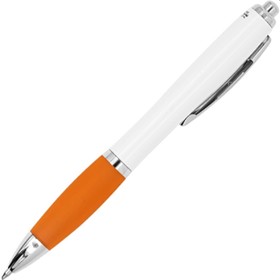 Ручка пластиковая шариковая CARREL с антибактериальным покрытием, белый/апельсин
