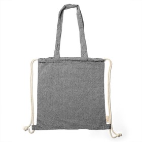 Рюкзак-мешок VARESE из переработанного хлопка, черный
