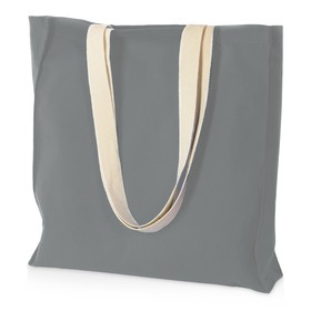 Сумка Donny их хлопка с донной складкой и парусиновыми ручками, серый