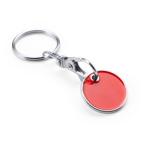 Брелок с монетой для тележки супермаркета, красный