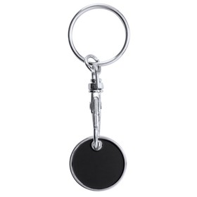 Брелок с монетой для тележки супермаркета, черный