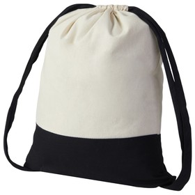 Рюкзак-мешок Cotton из хлопка 170 г, натуральный/черный