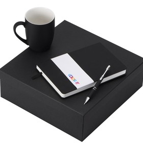 Подарочный набор с блокнотом С3, металлической ручкой и кружкой, черный