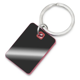 Металлический брелок с пластиковой цветной вставкой 