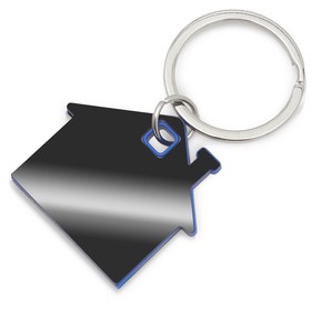 Металлический брелок с пластиковой цветной вставкой 