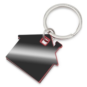 Металлический брелок с пластиковой цветной вставкой 