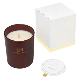 Ароматическая свеча в бордовом стакане Sunset, коллекция Exclusive, 250 мл