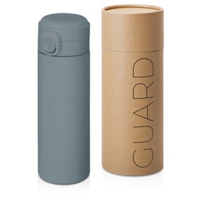 Вакуумная термокружка Waterline c кнопкой «Guard», 400 мл, тубус, антрацит