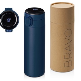 Вакуумная термокружка Waterline с медной изоляцией «Bravo», 400 мл, тубус, темно-синий