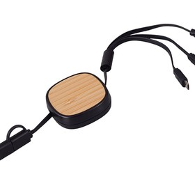 Универсальный кабель с ретрактором 3-в-1 «Retrax», черный