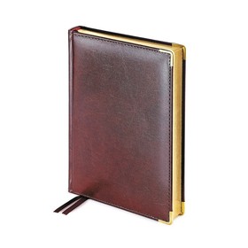 Ежедневник А5 полудатированный «Imperium», коричневый (уголки и срез золото) (Р)