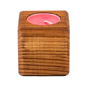 Свеча в декоративном подсвечнике, мокко, вишня