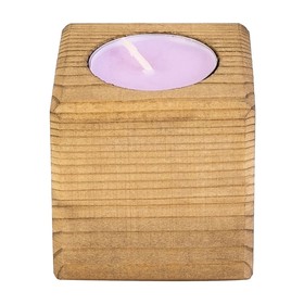 Свеча в декоративном подсвечнике, цв. орех, аром. лаванда