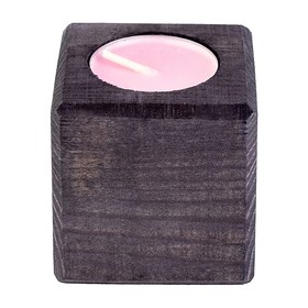 Свеча в декоративном подсвечнике, цв. эбен, аром. роза