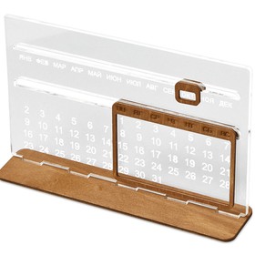 Вечный календарь Evermore 210х127 мм: фанера 3 мм, орг стекло 4 мм, упаковка в плотный крафт конверт