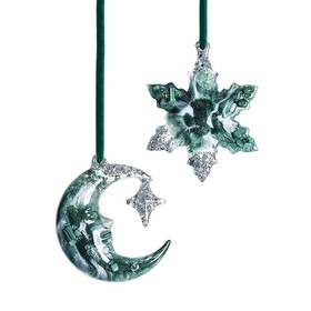 Елочные игрушки (Полумесяц+Снежинка) Авантюрин зеленый