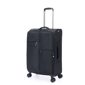 Чемодан TORBER Seyd, чёрный, нейлон 600D, 43,5 х 19 х 68 см, 56 л