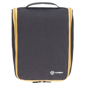 Несессер TORBER, дорожный, чёрный/бежевый, полиэстер 300D, 27 х 22 х 11 см