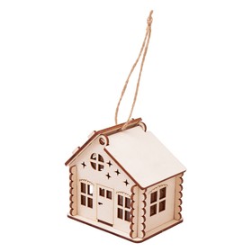 Подвеска с подсветкой домик (с мерцающей свечкой)