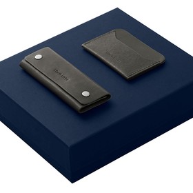 Подарочный набор Long River: картхолдер, ключница, синяя коробка