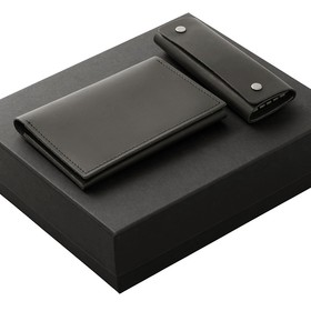 Подарочный набор Long River: обложка для паспорта, ключница (без лого Long River), черная коробка