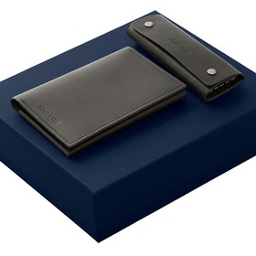 Подарочный набор Long River: обложка для паспорта, ключница, синяя коробка