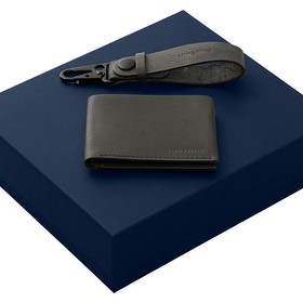 Подарочный набор Long River: кошелек, ремешок для ключей, синяя коробка