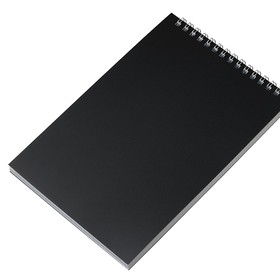 Блокнот на пружине в пластиковой обложке А5, черный