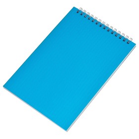 Блокнот на пружине в пластиковой обложке А5, синий