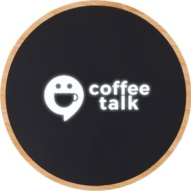 Беспроводное зарядное устройство с подсветкой лого «Reedia S3», 15 Вт, бамбук, черный