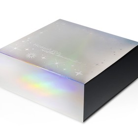 Подарочная коробка с голографическим шубером «Aurora», L, вн. размер 260х260х100 мм.