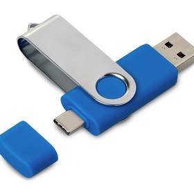 USB3.0/USB Type-C флешка на 16 Гб «Квебек C», синий