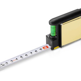 Рулетка на 2 м с уровнем и блоком для записей «Nerd»