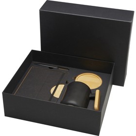 Laura подарочный набор из блокнота формата А5 в твердой обложке и шариковой ручки - сплошной черный