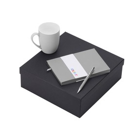 Подарочный набор с блокнотом С1, металлической ручкой и кружкой, серый