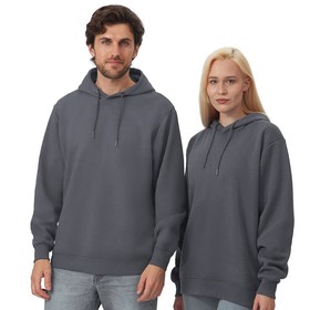 Толстовка с капюшоном оверсайз «Lisbon» унисекс, темно-серый