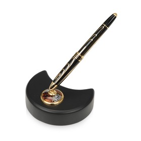 Набор Duke «Министр»:ручка роллер на подставке в виде полумесяца, черный/золотистый