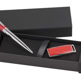 Набор Cerruti 1881: ручка шариковая, флеш-карта USB 2.0 на 2 Гб «Zoom Red»