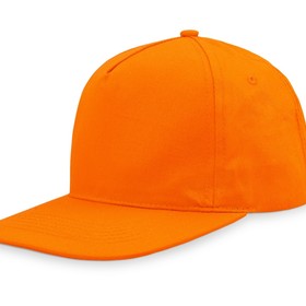 Бейсболка  5-ти панельная с прямым козырьком, оранжевый