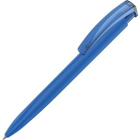 Ручка шариковая трехгранная UMA «TRINITY K transparent GUM», soft-touch, синий