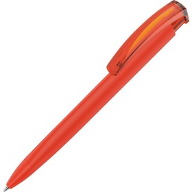 Ручка шариковая трехгранная UMA «TRINITY K transparent GUM», soft-touch, оранжевый