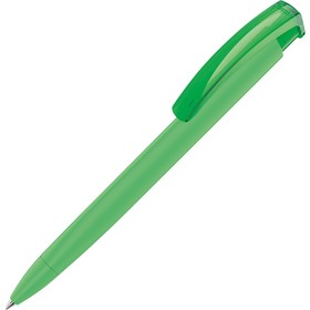 Ручка шариковая трехгранная UMA «TRINITY K transparent GUM», soft-touch, зеленое яблоко