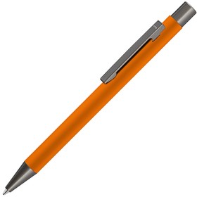 Ручка шариковая UMA «STRAIGHT GUM» soft-touch, с зеркальной гравировкой, оранжевый