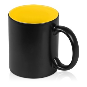 Кружка с покрытием для гравировки «Subcolor BLK», черный/желтый