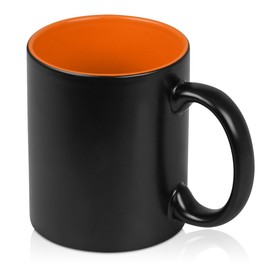 Кружка с покрытием для гравировки «Subcolor BLK», черный/оранжевый