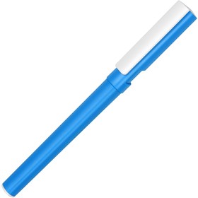 Ручка пластиковая шариковая трехгранная «Nook» с подставкой для телефона в колпачке, голубой/белый